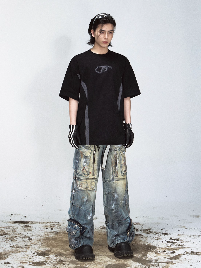 QS580A paint multi pocket pants