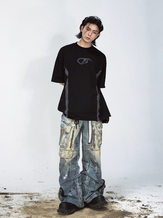 QS580A paint multi pocket pants