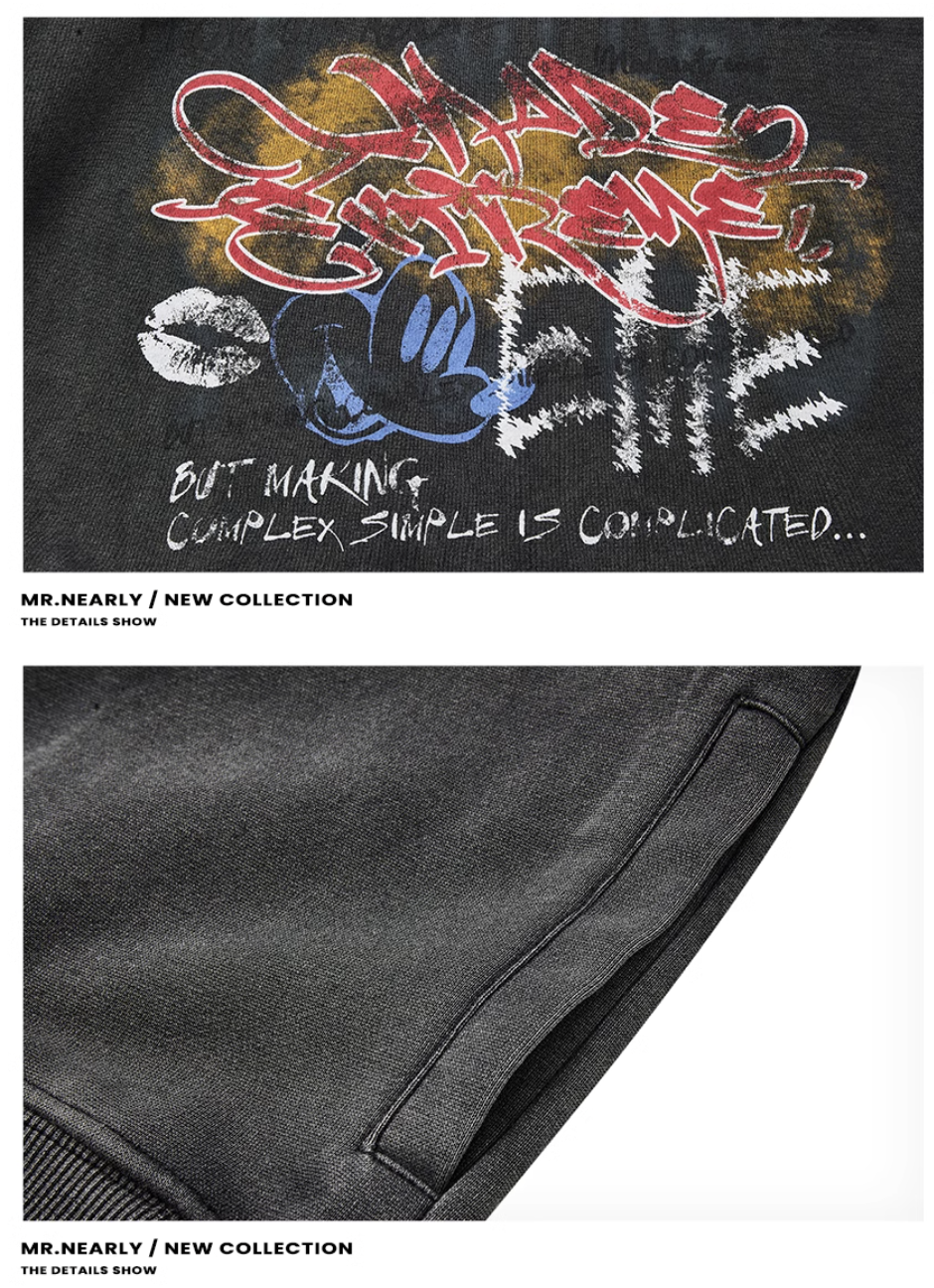 QS846A graffiti zip hoodie