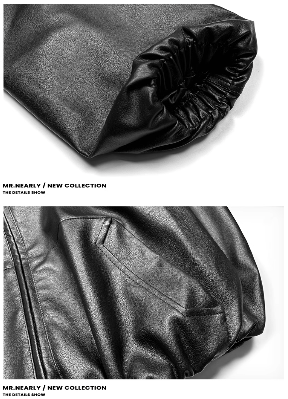 QS937A leather hoodie jacket