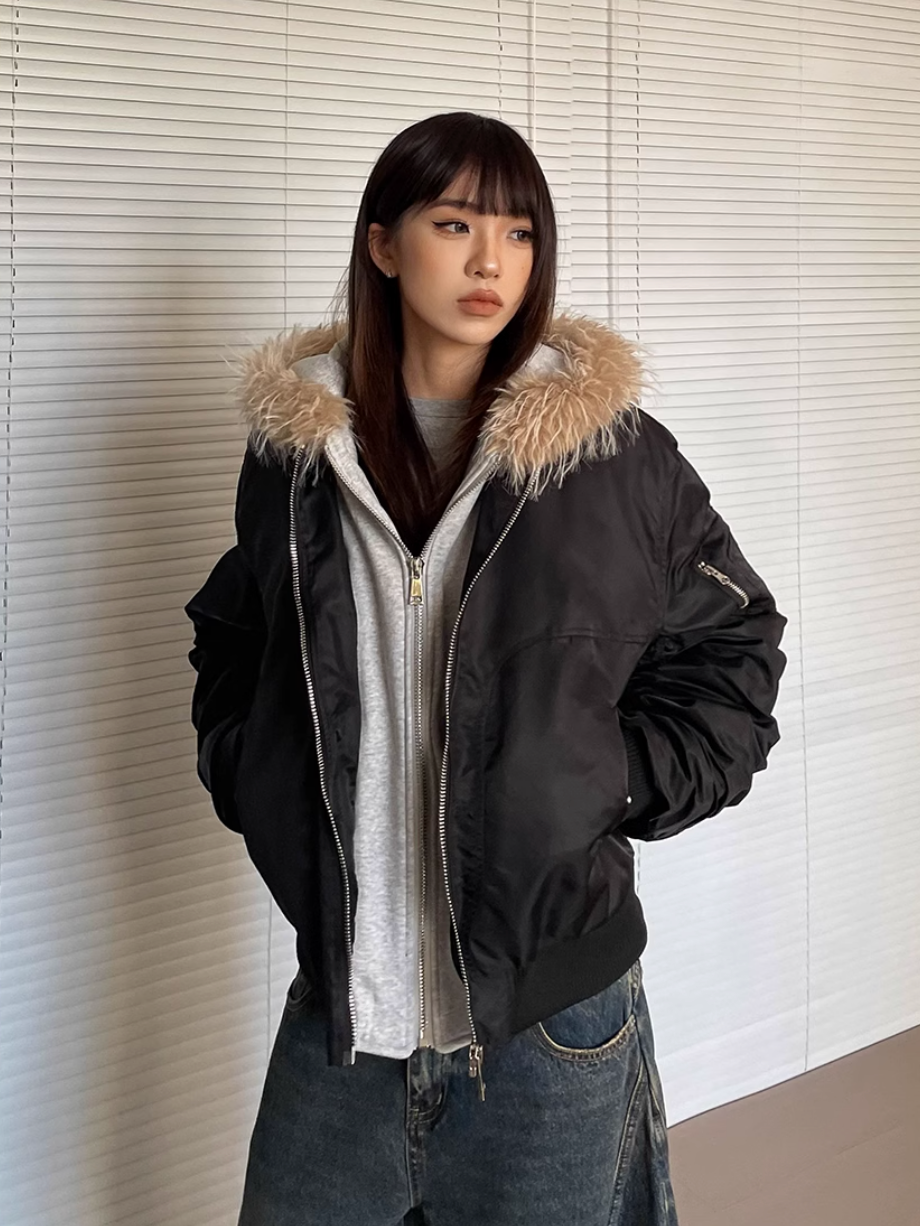 QS263B hoodie bomber jacket