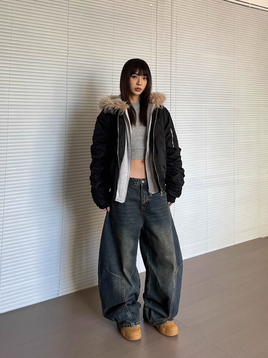 QS263B hoodie bomber jacket