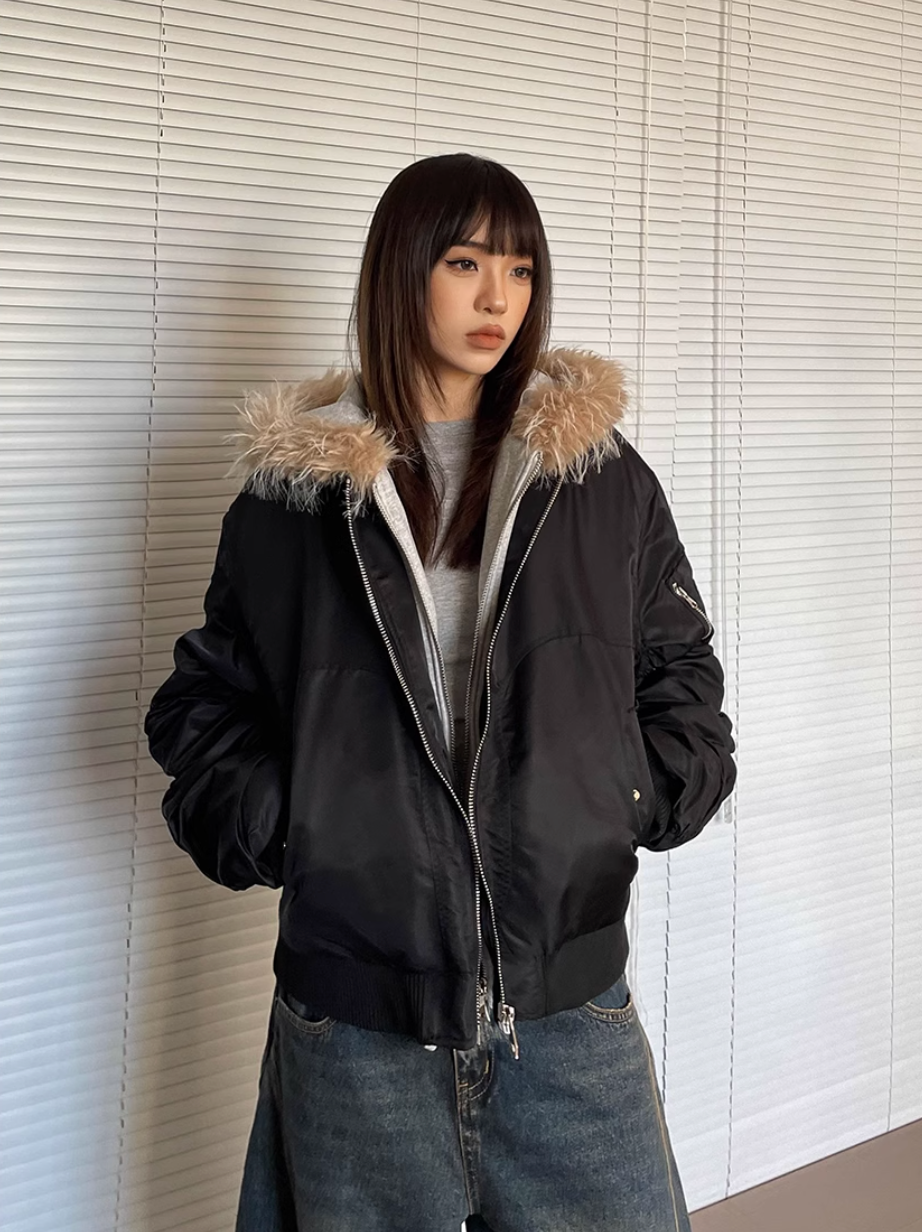QS263B hoodie bomber jacket