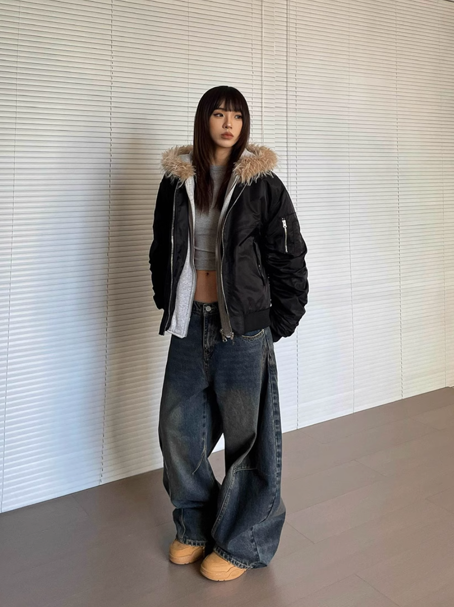 QS263B hoodie bomber jacket