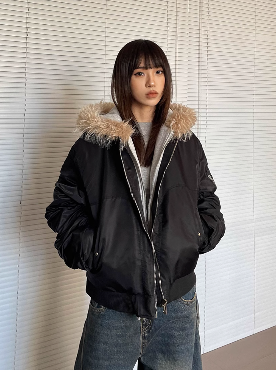 QS263B hoodie bomber jacket