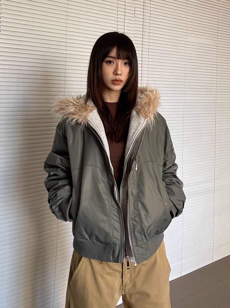 QS263B hoodie bomber jacket
