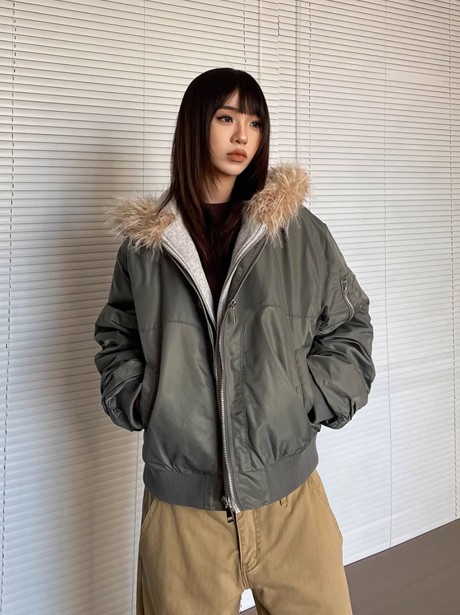 QS263B hoodie bomber jacket