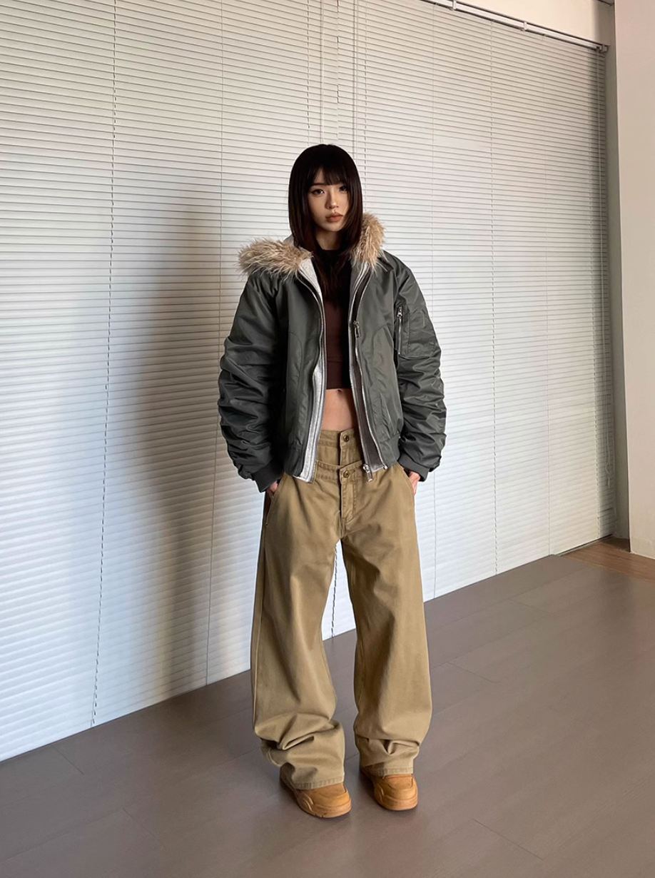 QS263B hoodie bomber jacket