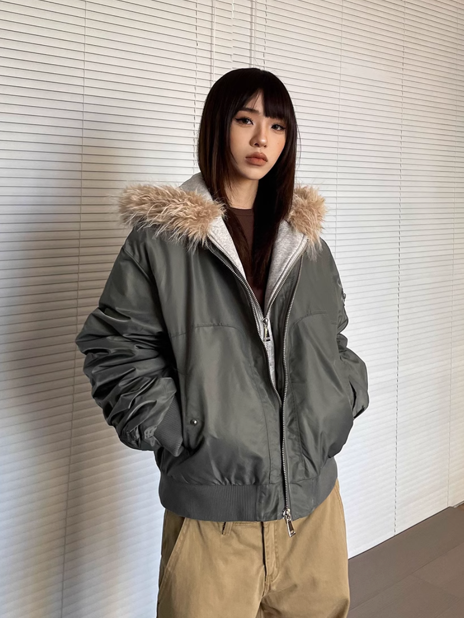 QS263B hoodie bomber jacket