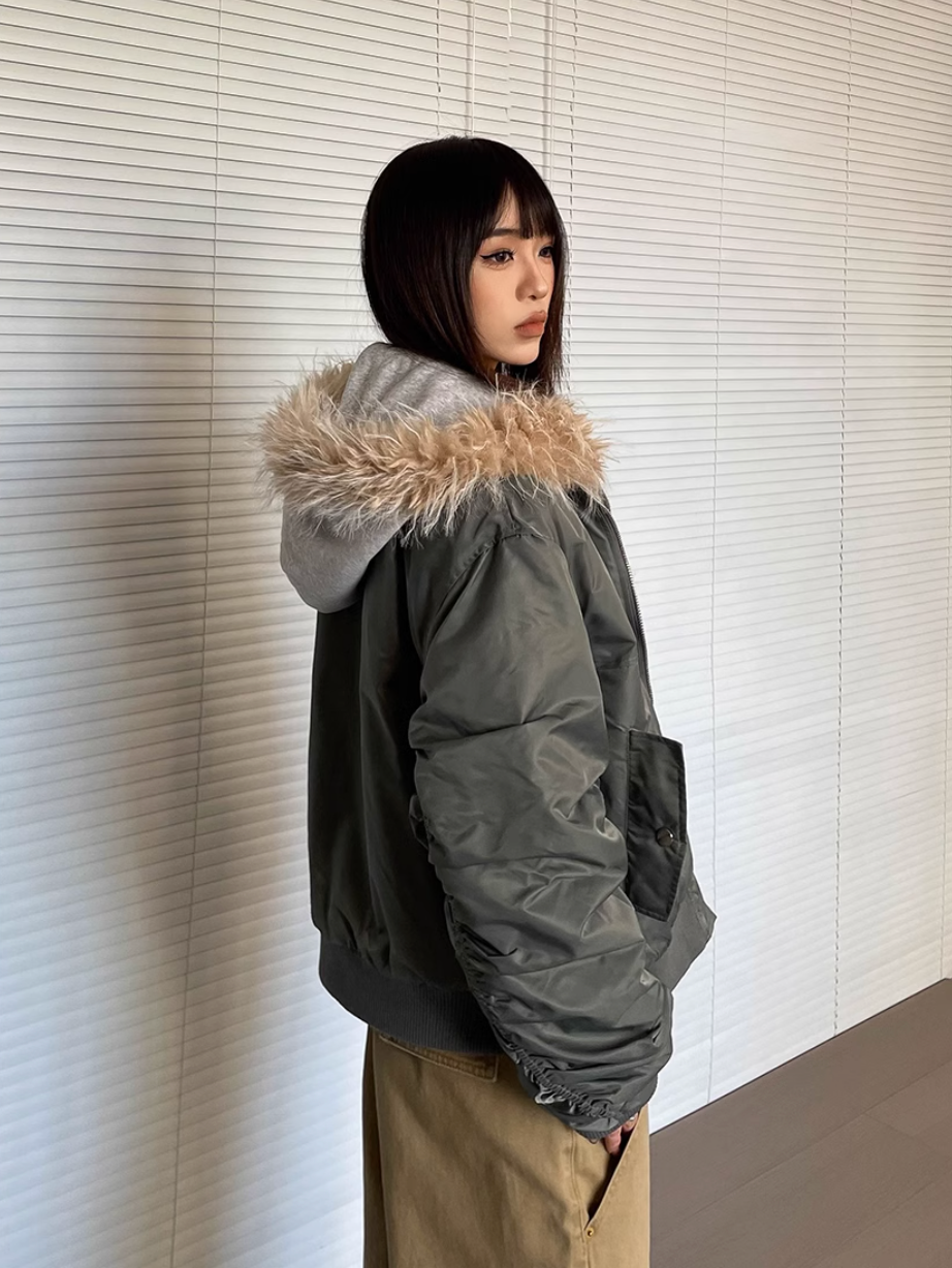 QS263B hoodie bomber jacket