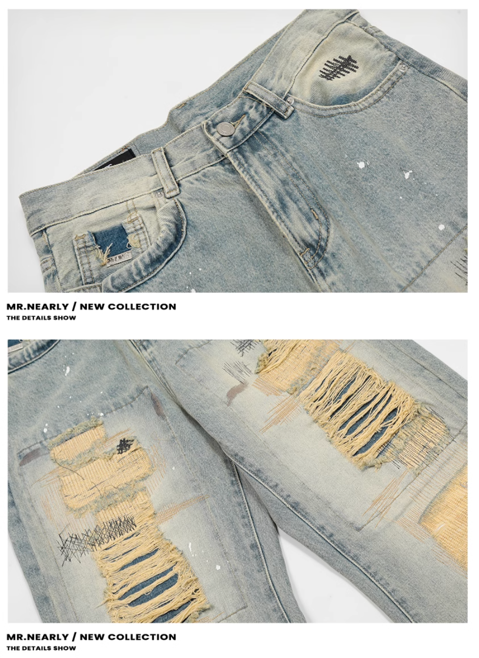 QS289B damage denim