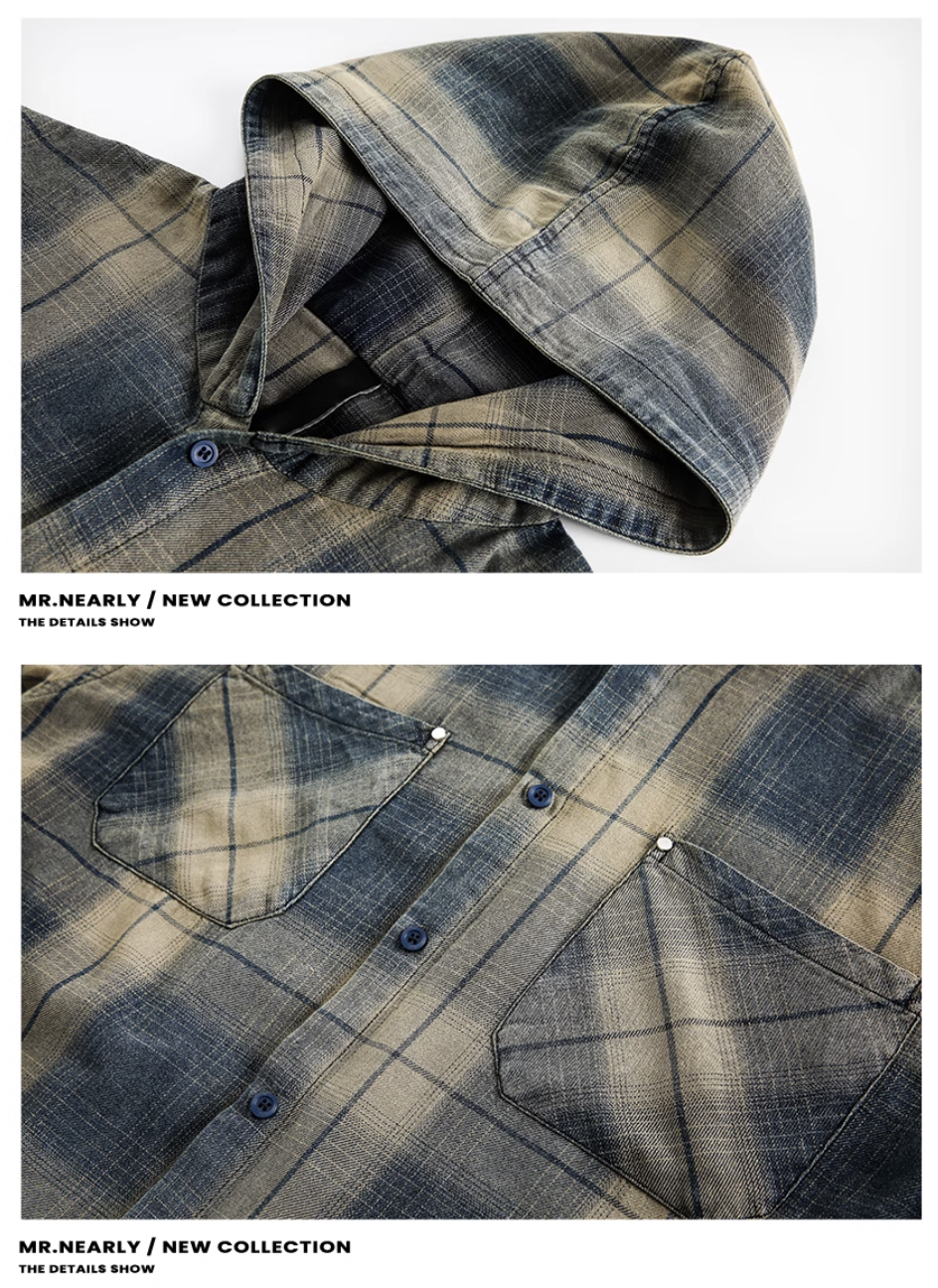 QS293B hoodie check shirts