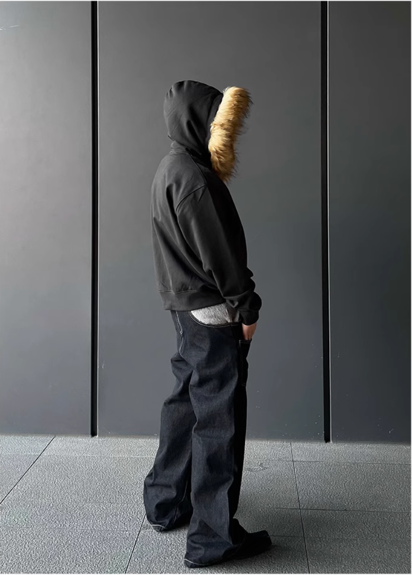 QS298B fur zip hoodie