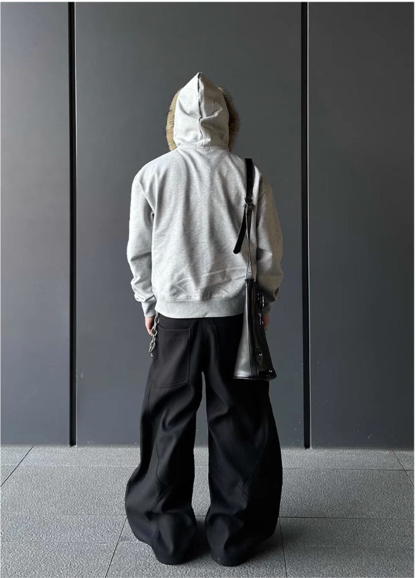 QS298B fur zip hoodie