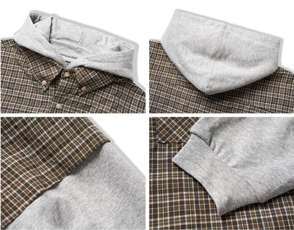 QS337B hoodie check shirts