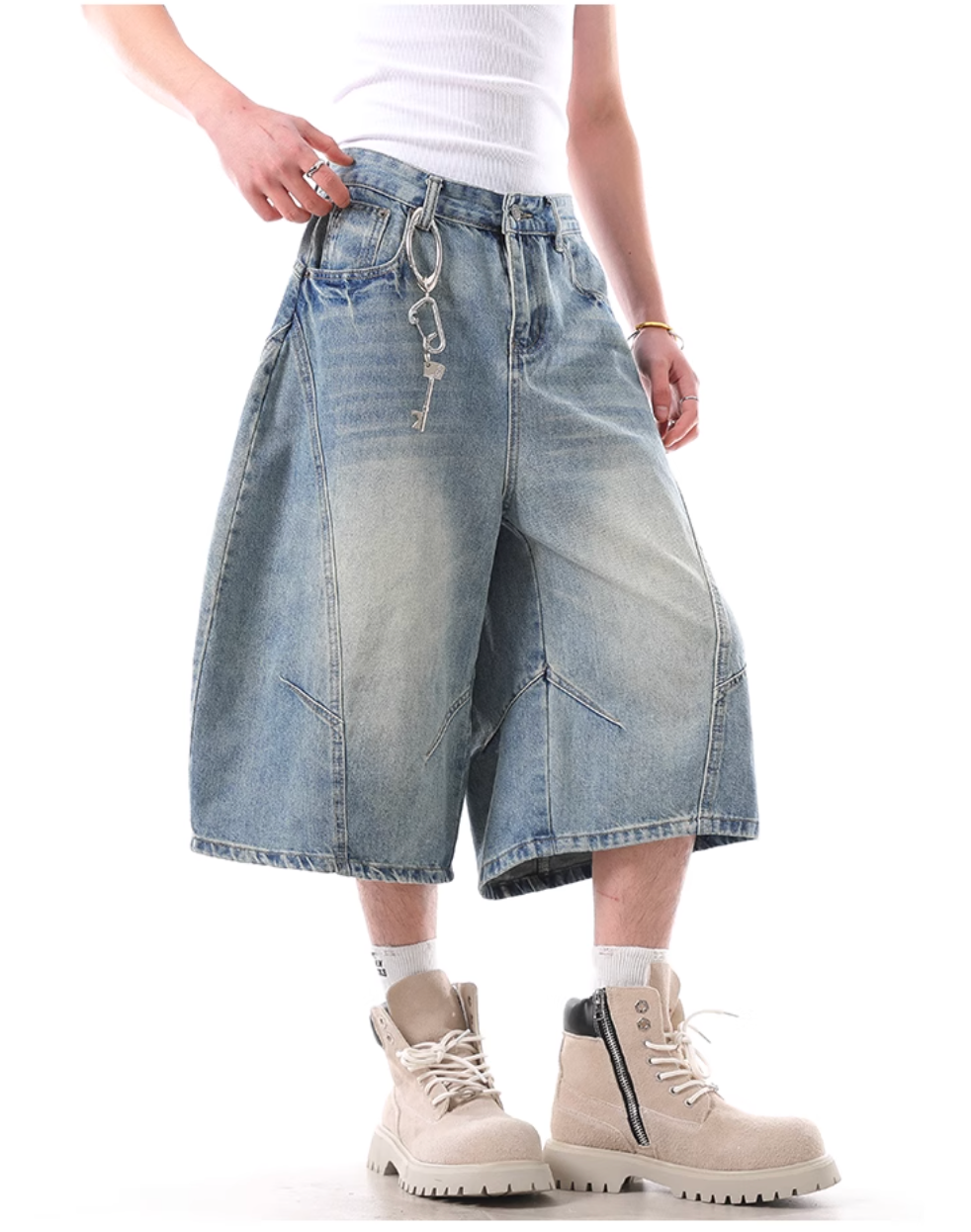 QS379B denim shorts