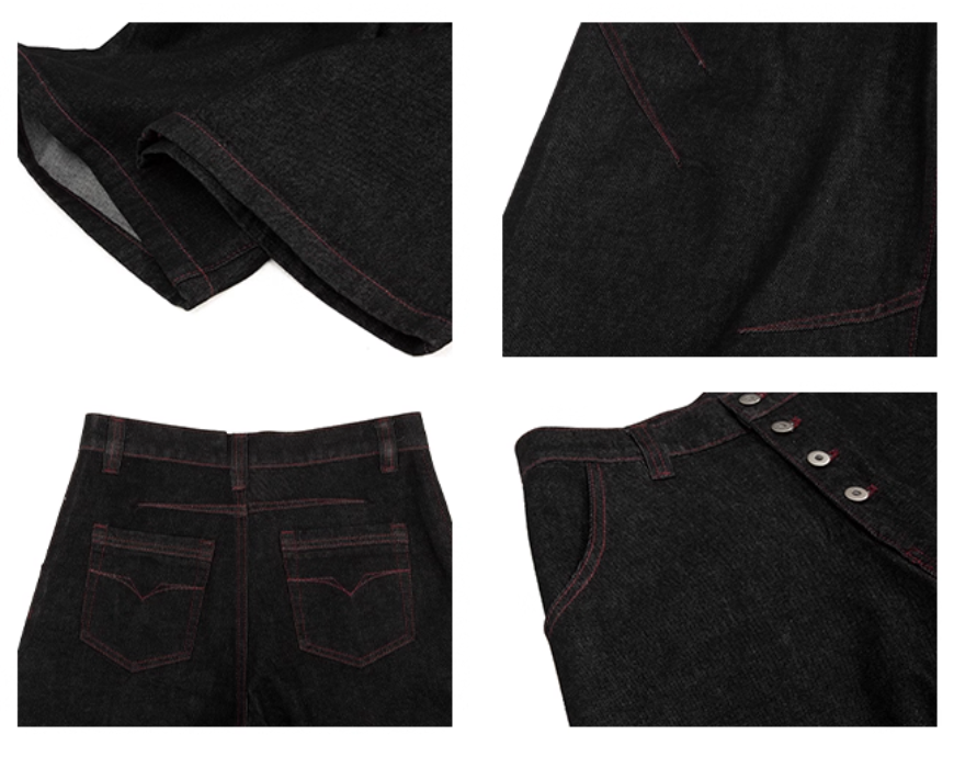 QS590B button fly denim