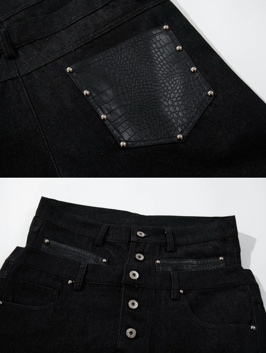 QS873B double waist denim