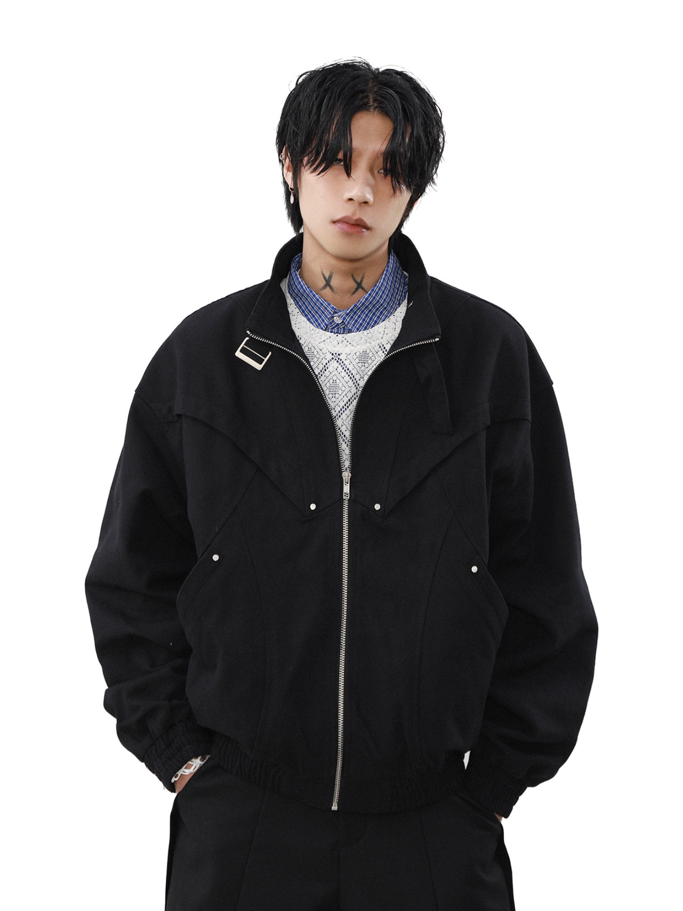 QS347B stand collar jacket