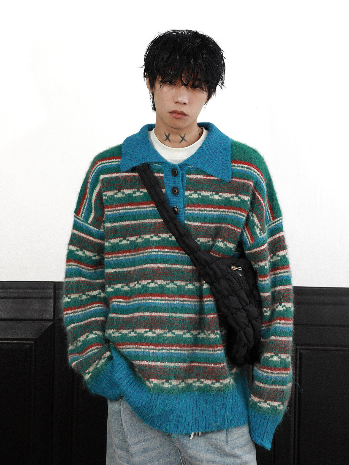 QS245B stripe sweater