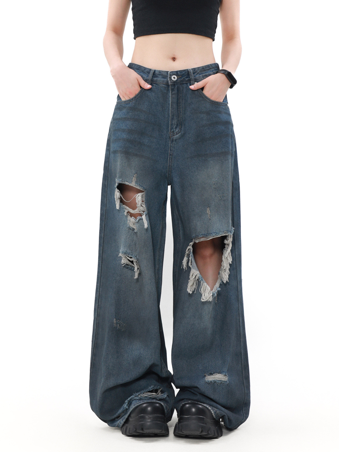 QS709A damage denim