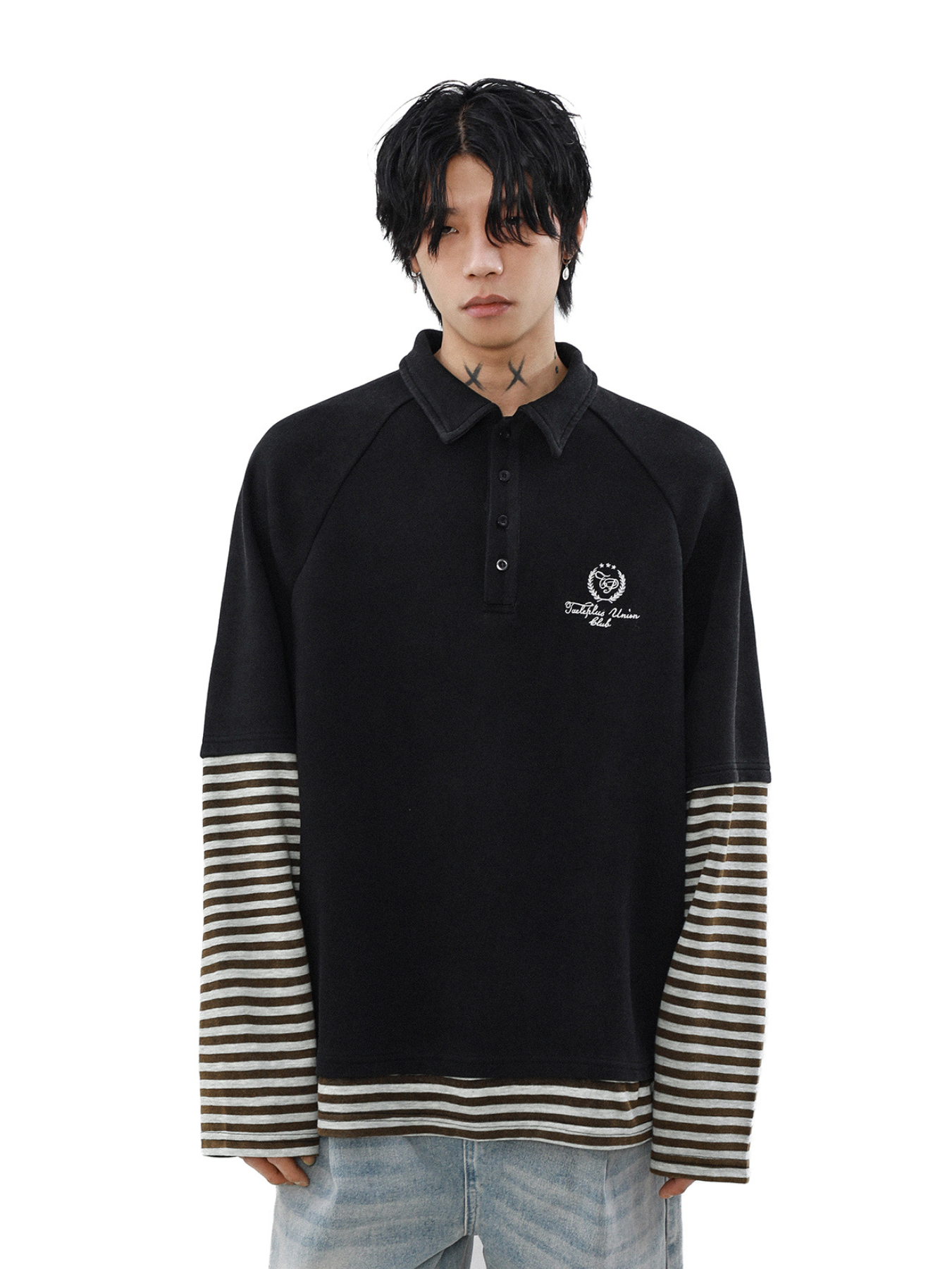 QS348B L/S polo top