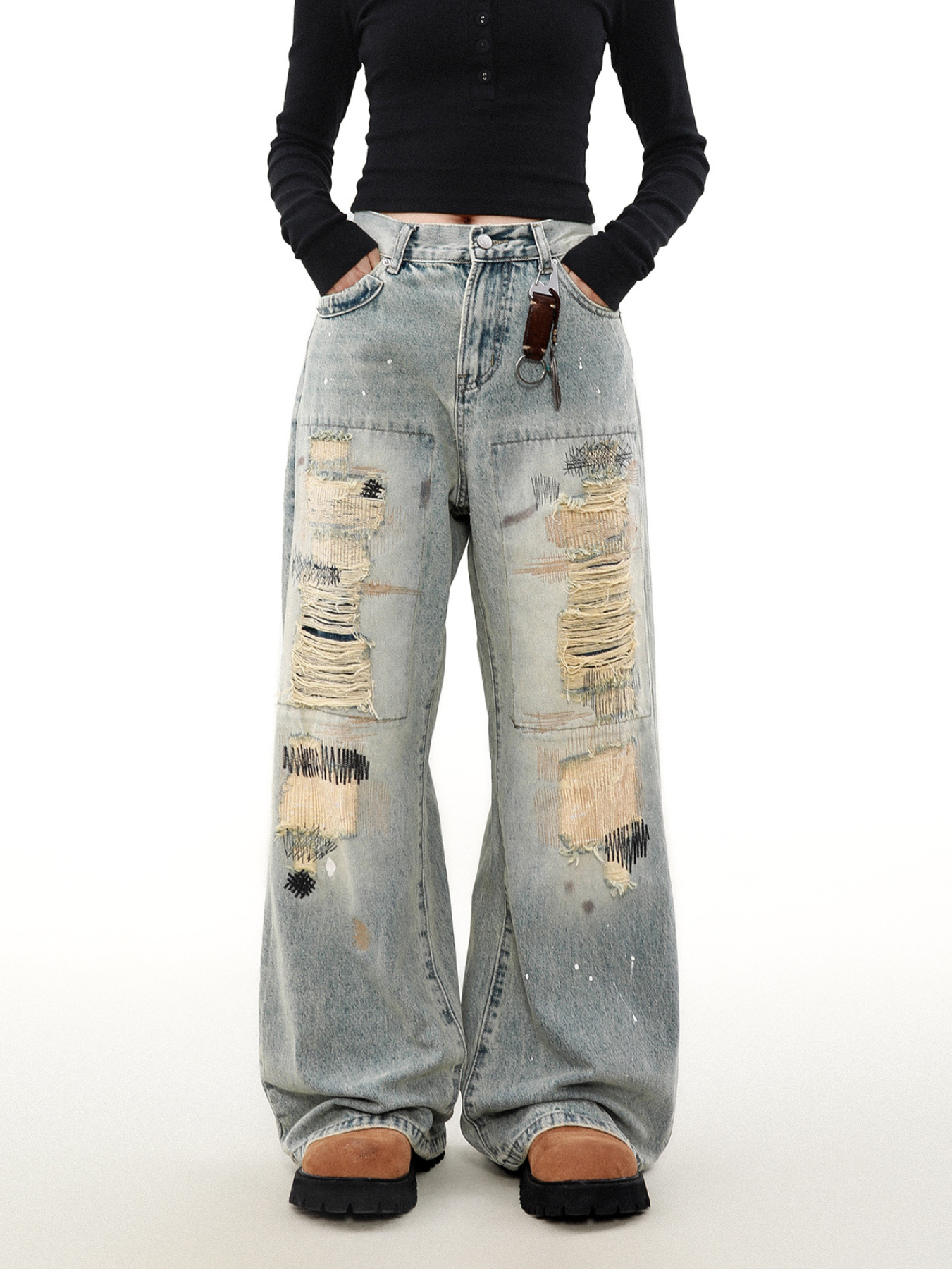 QS289B damage denim