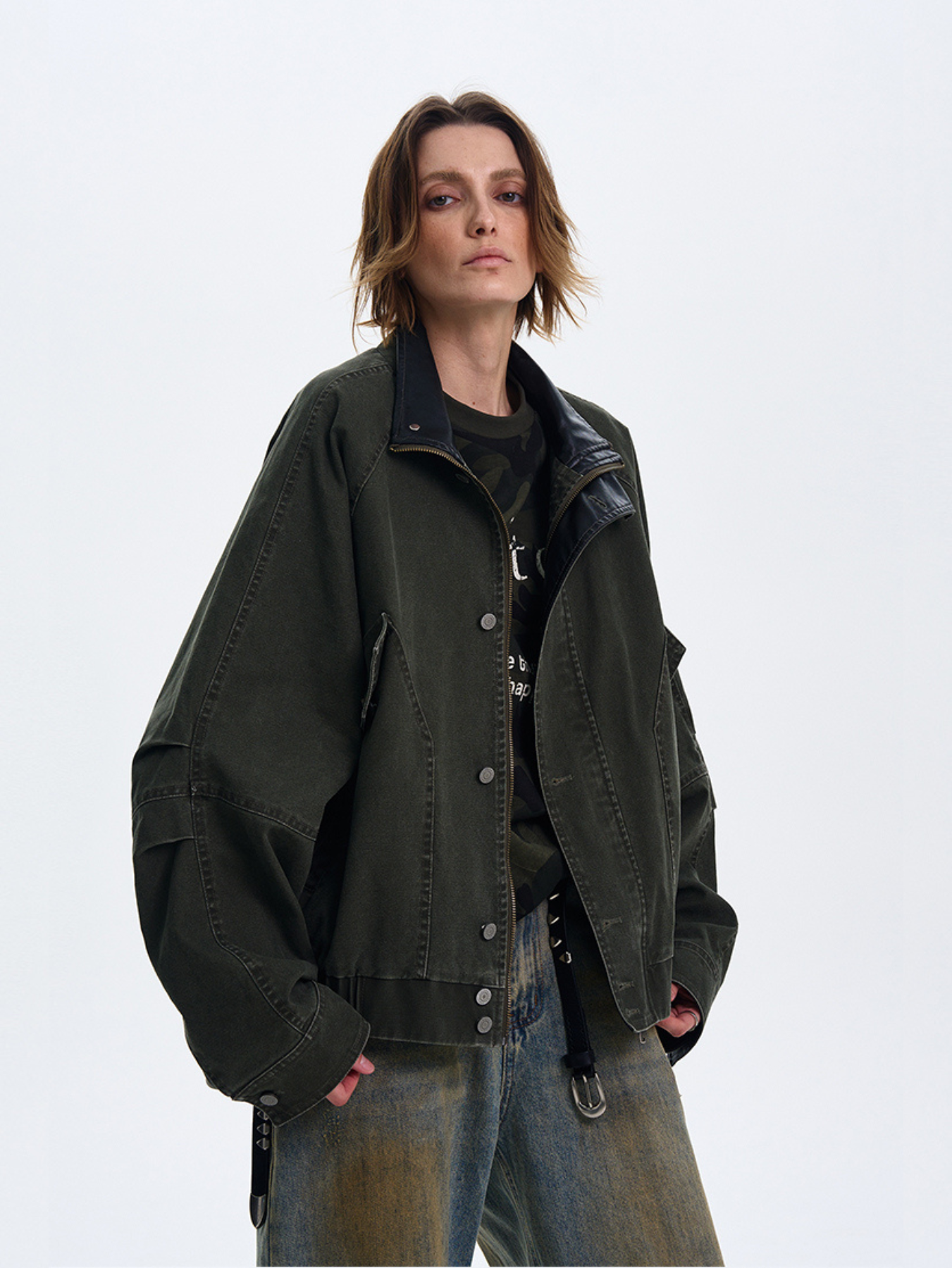 QS374B stand collar jacket