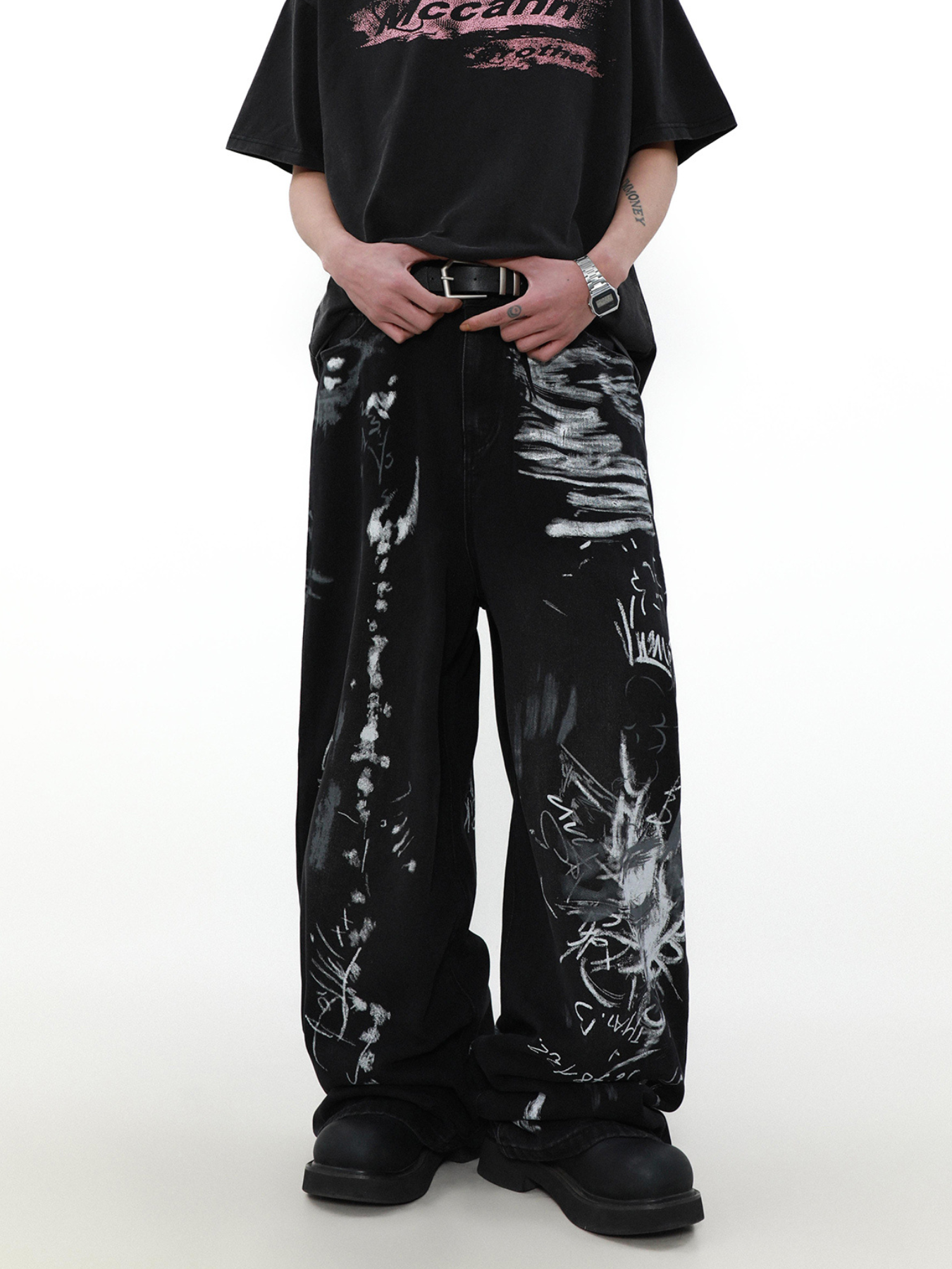 QS377A graffiti denim