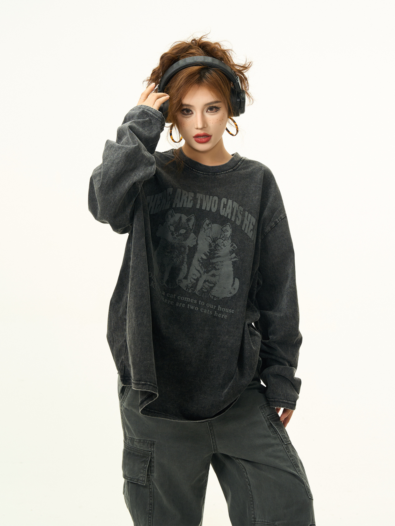 QS822A wash print L/S tee