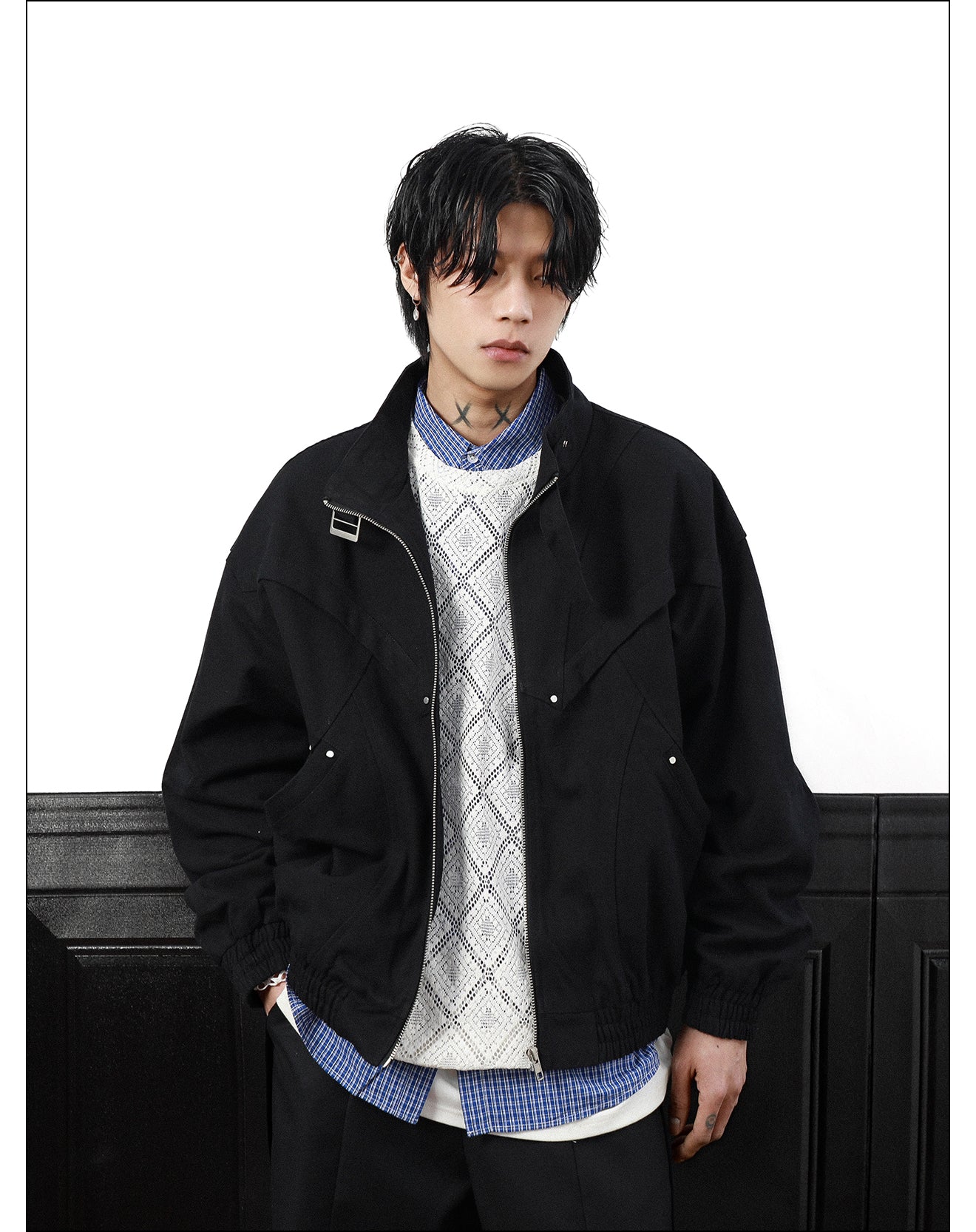 QS347B stand collar jacket