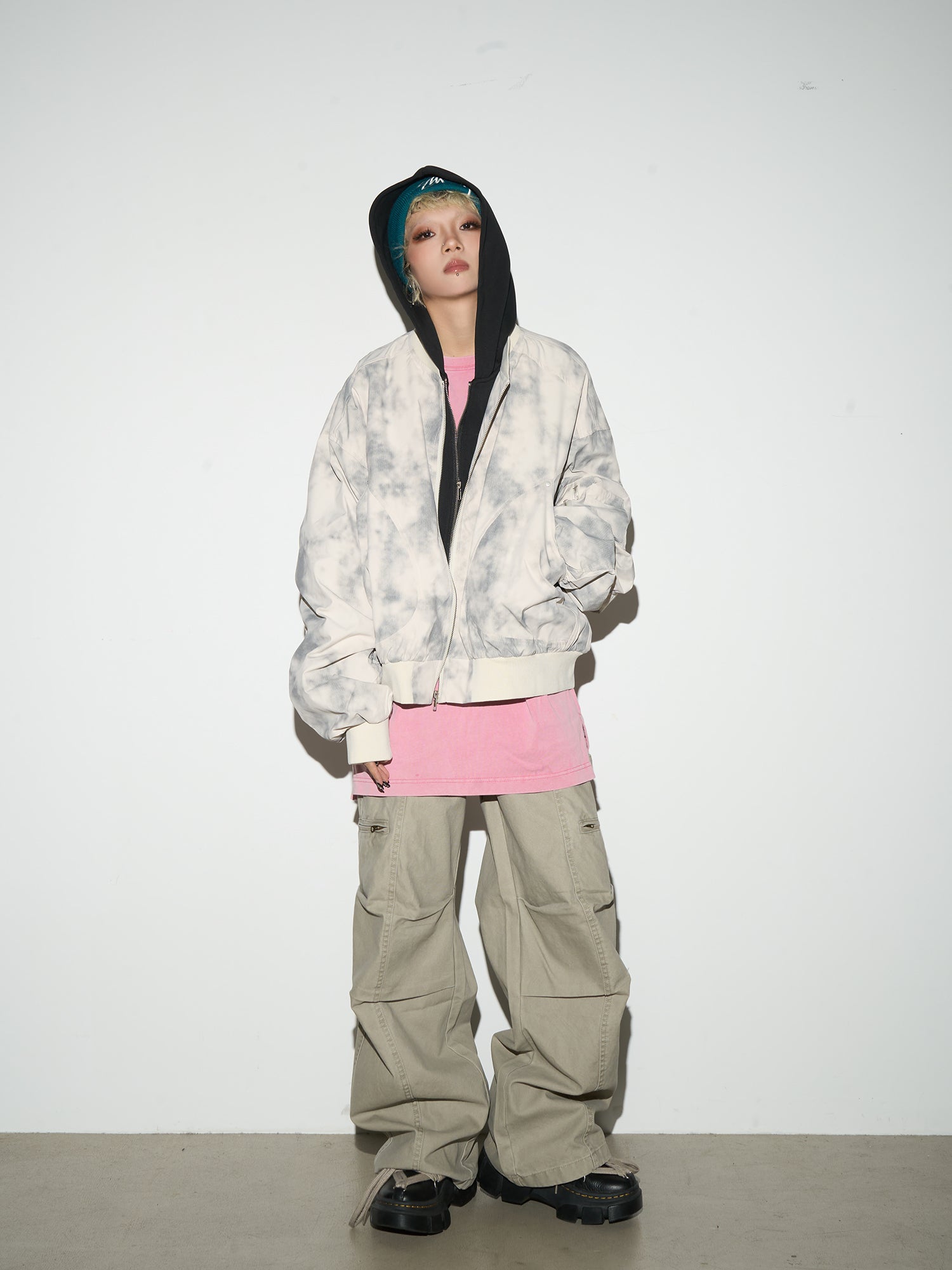QS281B layered hoodie jacket
