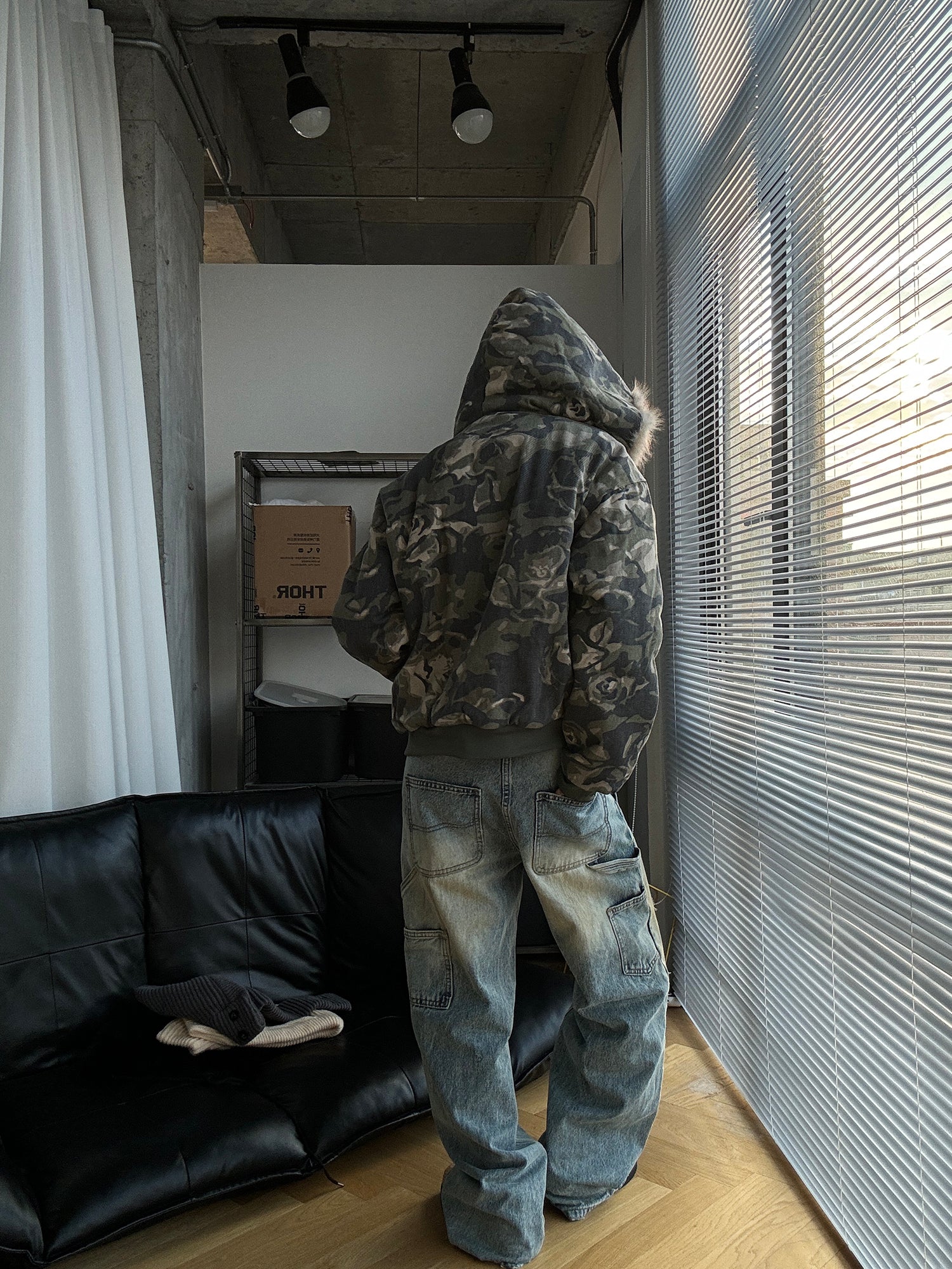 QS131B camouflage hoodie jacket