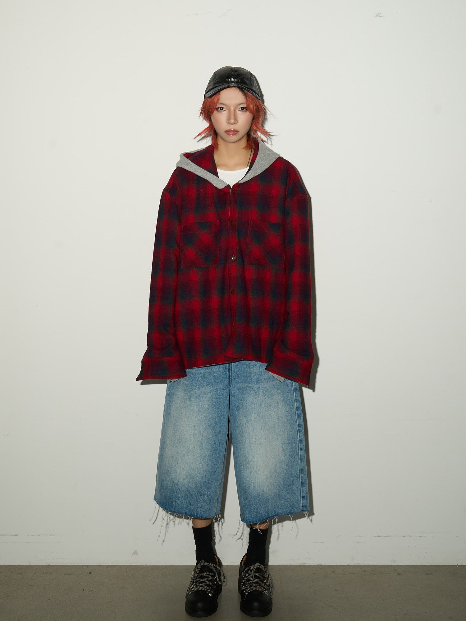 QS712B hoodie check shirts