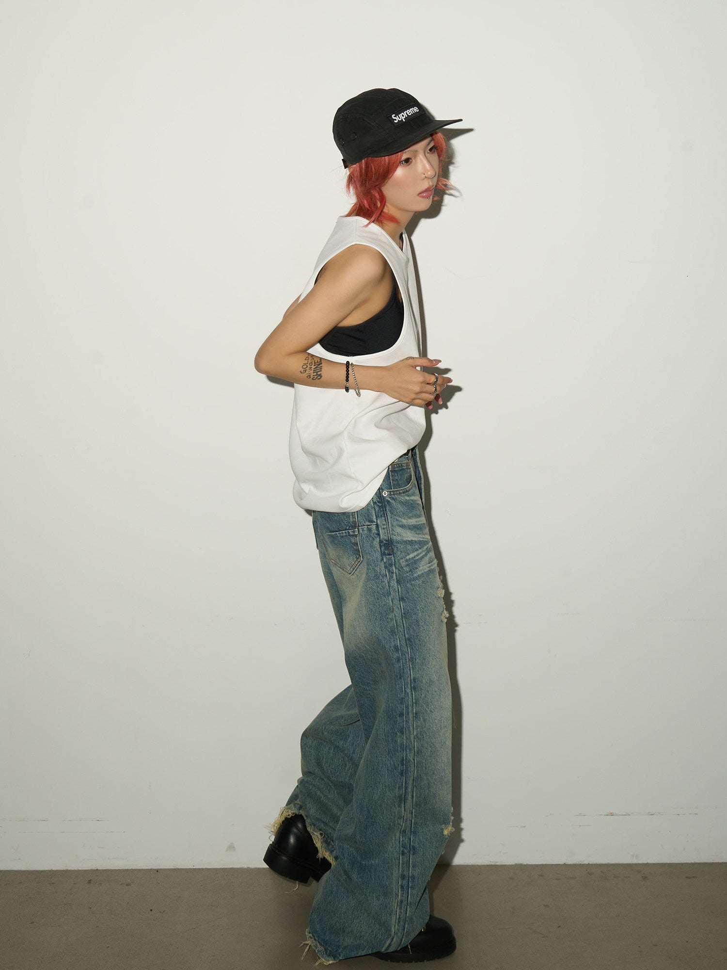 QS703B damage denim