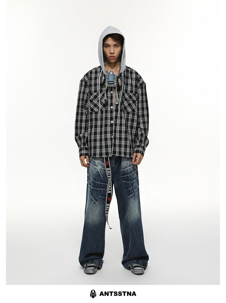 QS311B hoodie check shirts