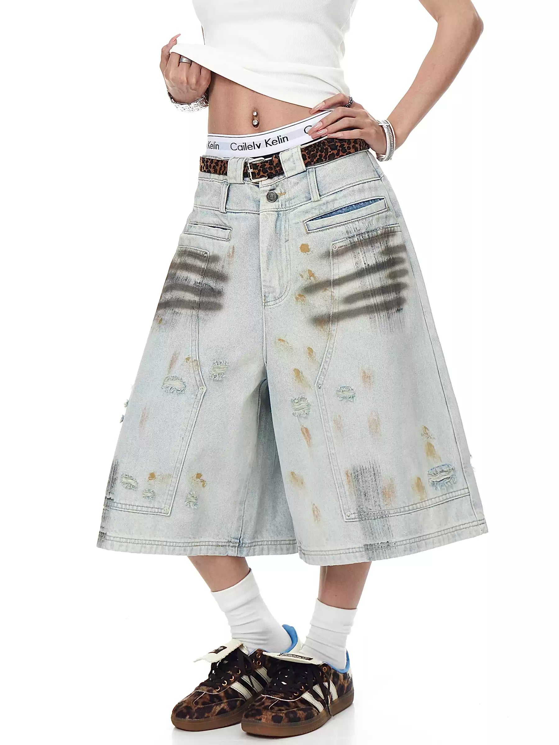 QS553B denim shorts