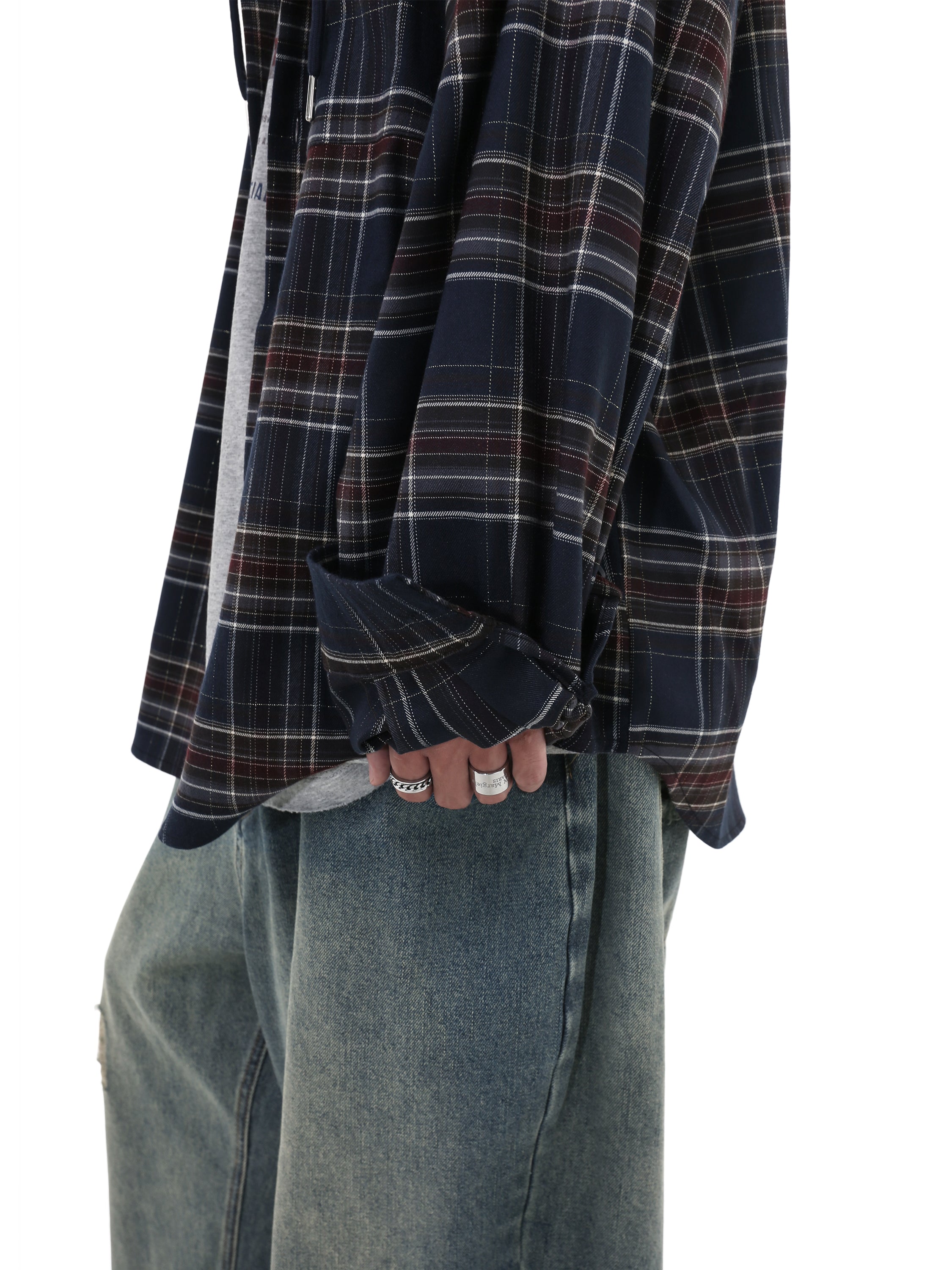 QS705A hoodie check shirts
