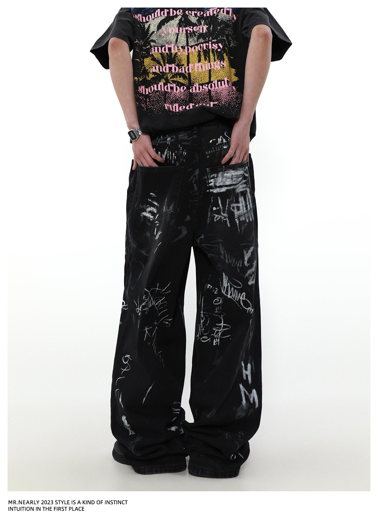QS377A graffiti denim