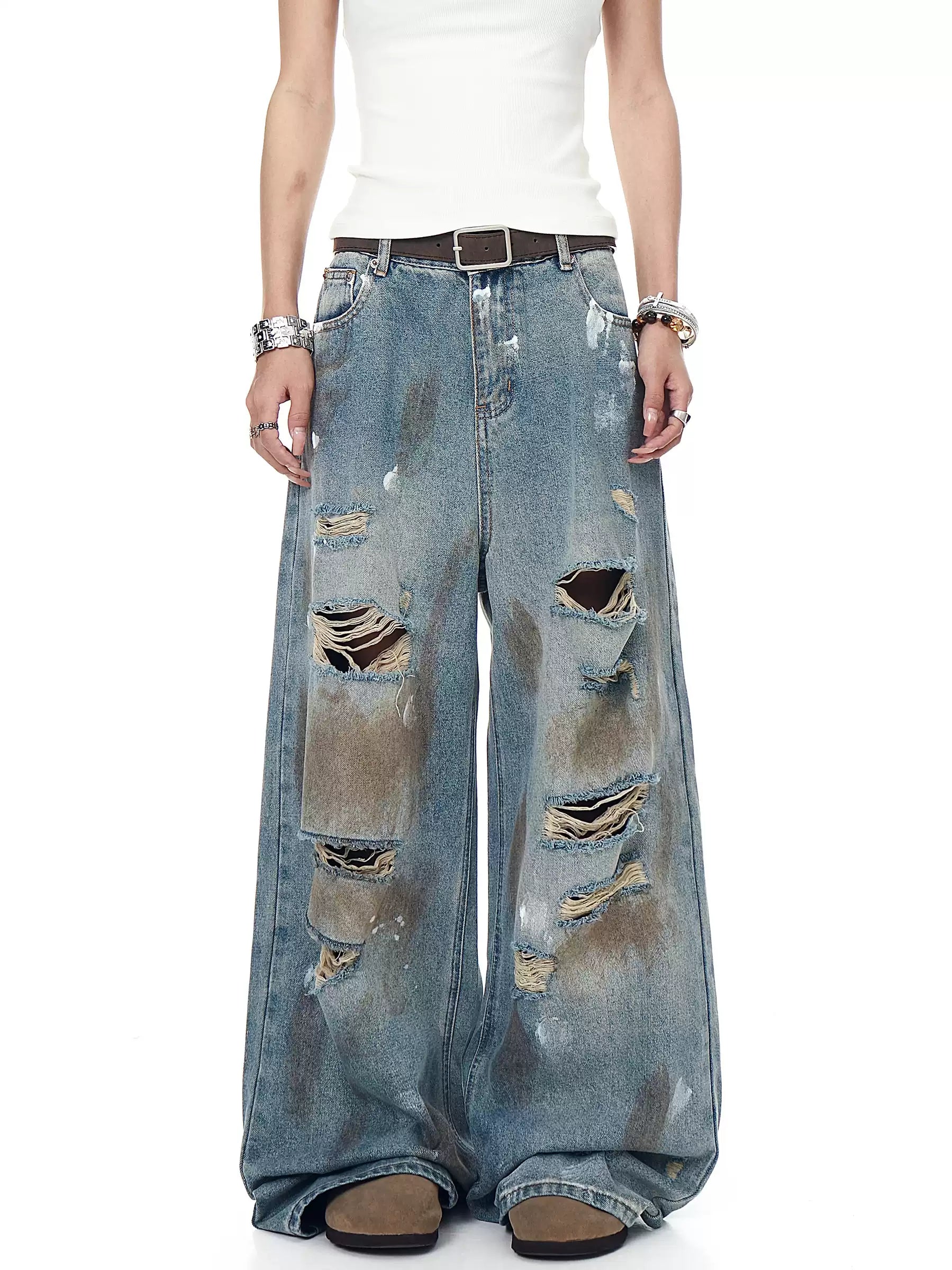 QS555B damage denim