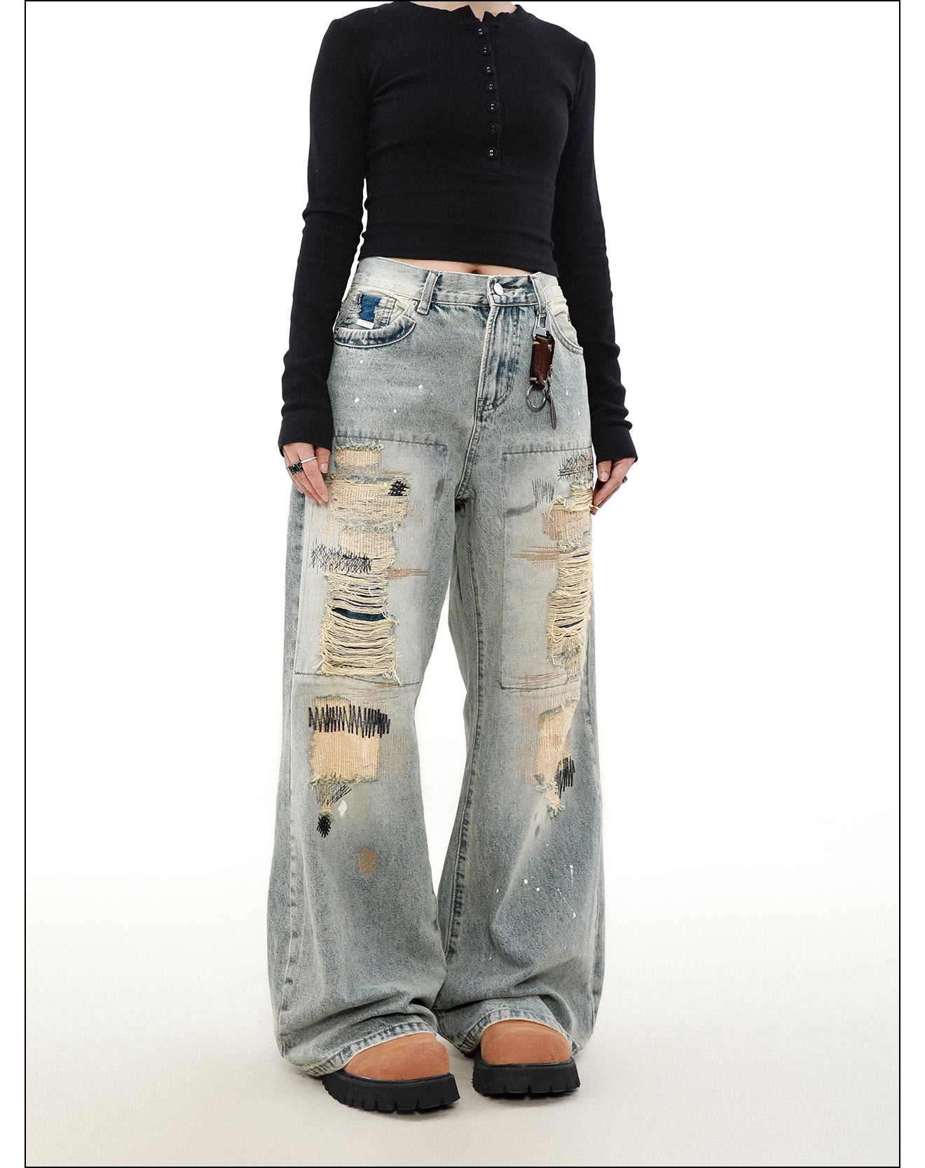 QS289B damage denim