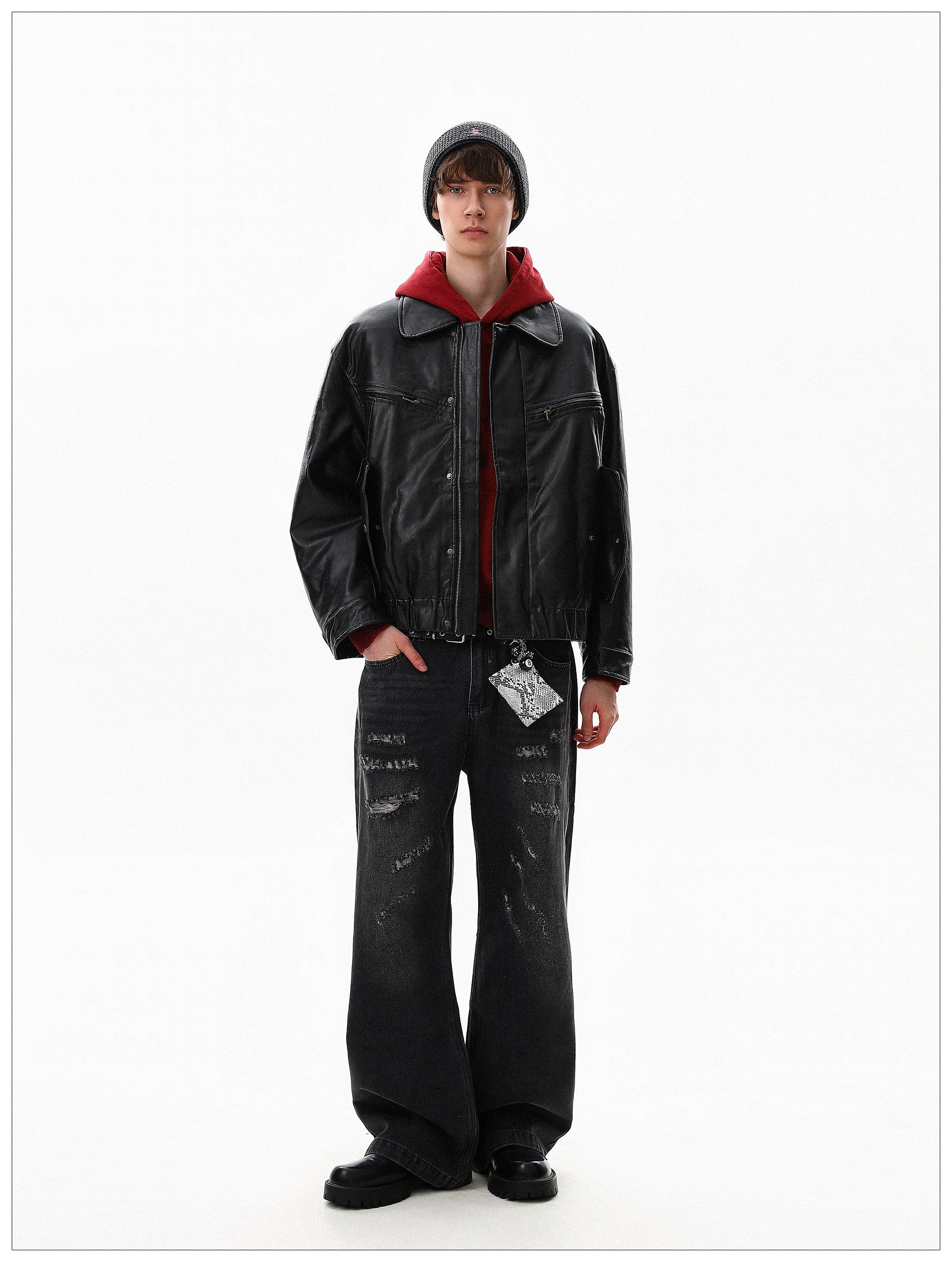 QS669B leather jacket