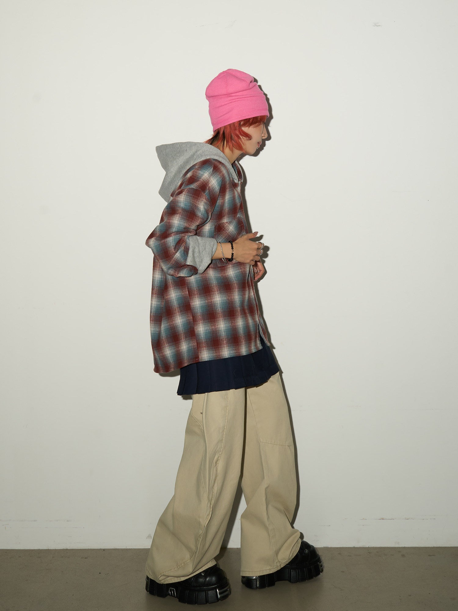 QS712B hoodie check shirts