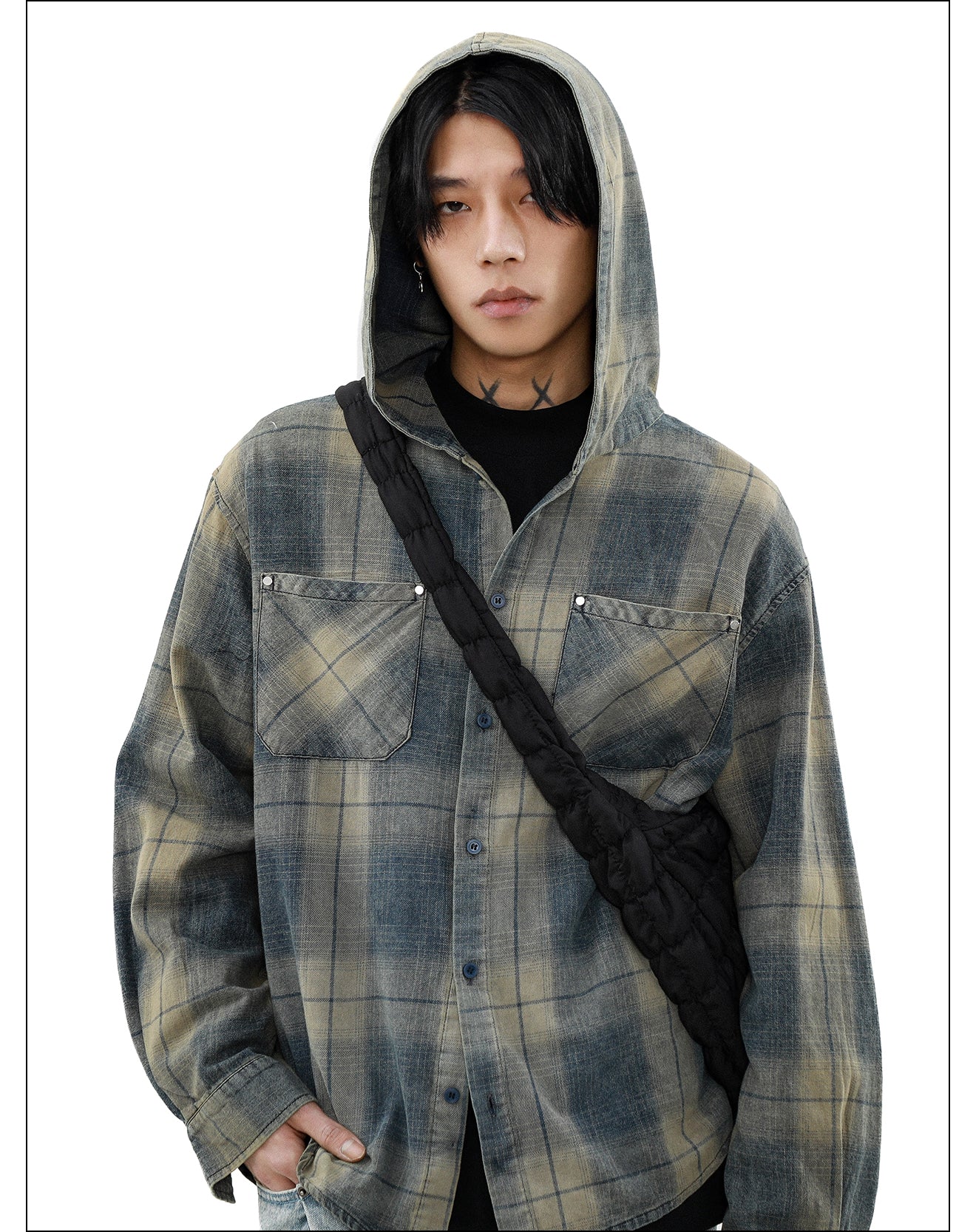 QS293B hoodie check shirts