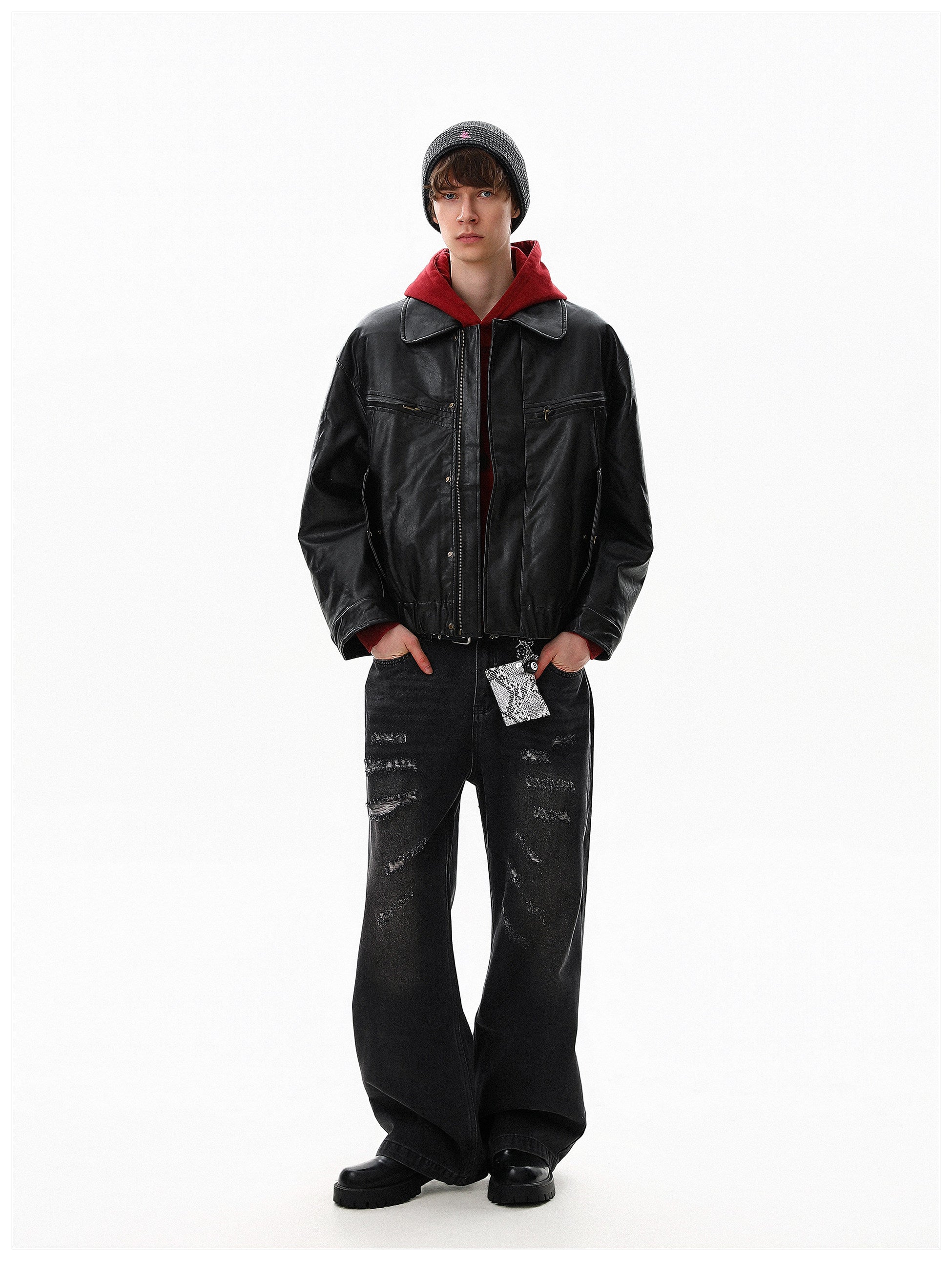 QS669B leather jacket