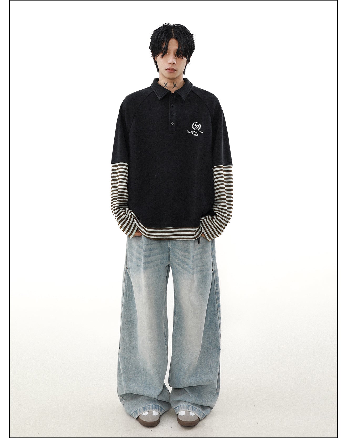 QS348B L/S polo top