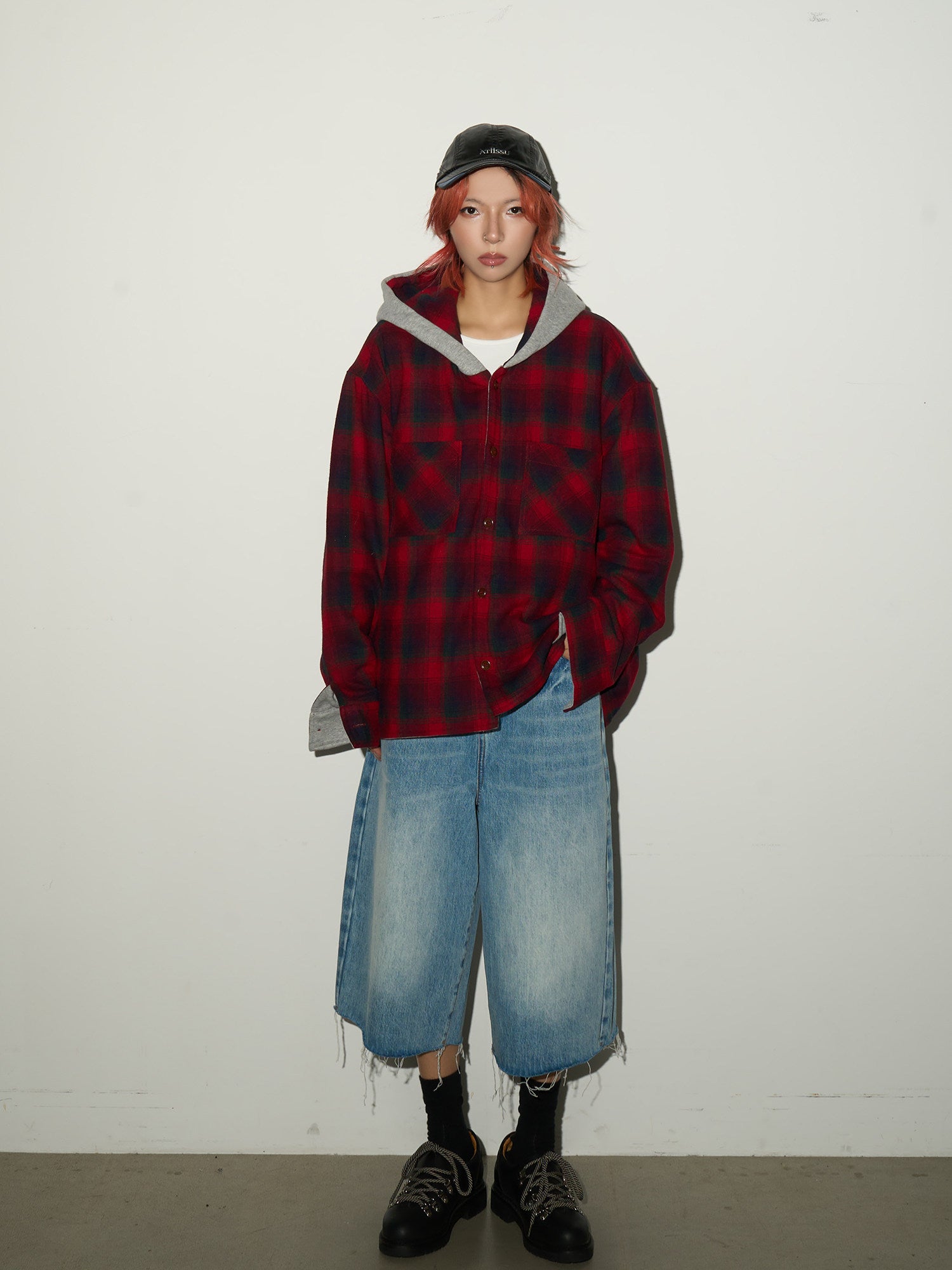 QS712B hoodie check shirts