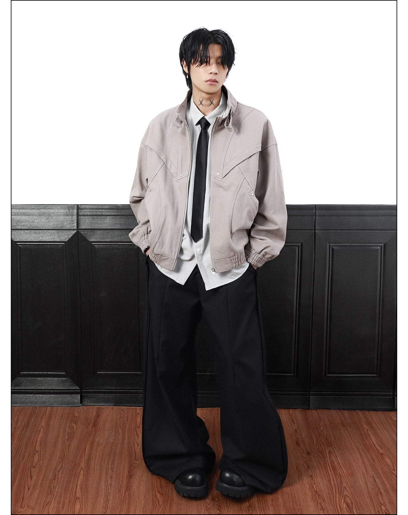 QS347B stand collar jacket