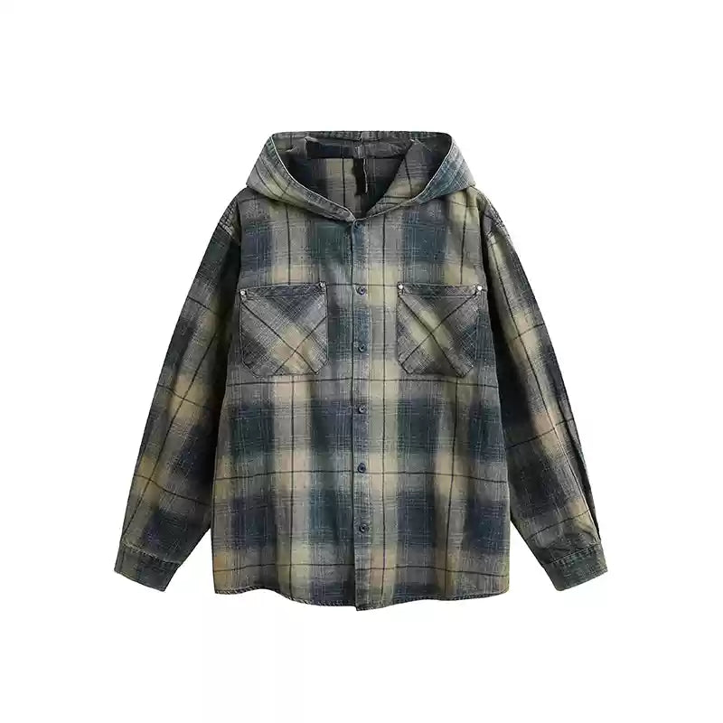 QS293B hoodie check shirts