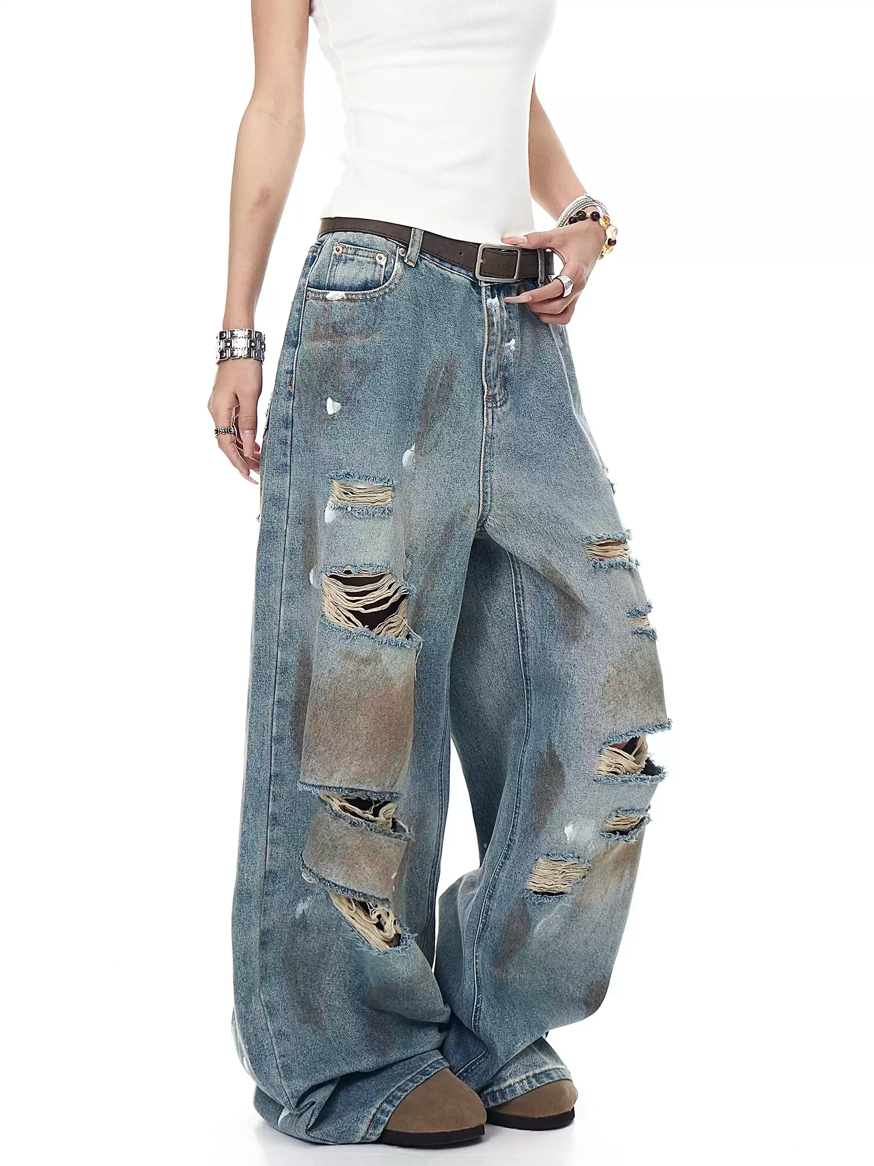 QS555B damage denim